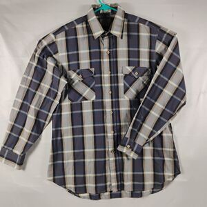 Levi's Vintage 70s-80s Purple White Plaid Western Button Up Shirt Mens Large